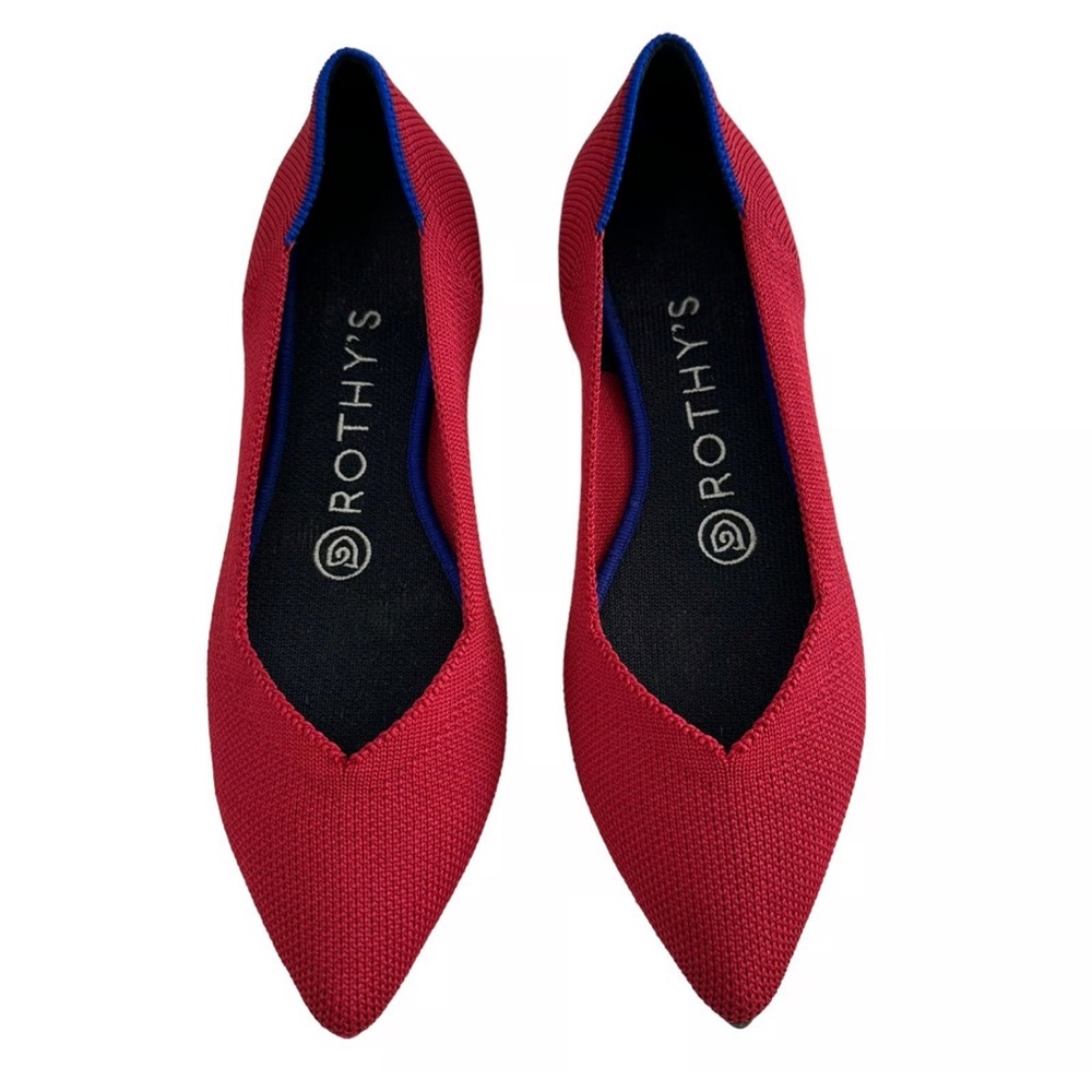 Rothy’s Women’s 8.5 Red The Point Flat Slip On Shoes Flats